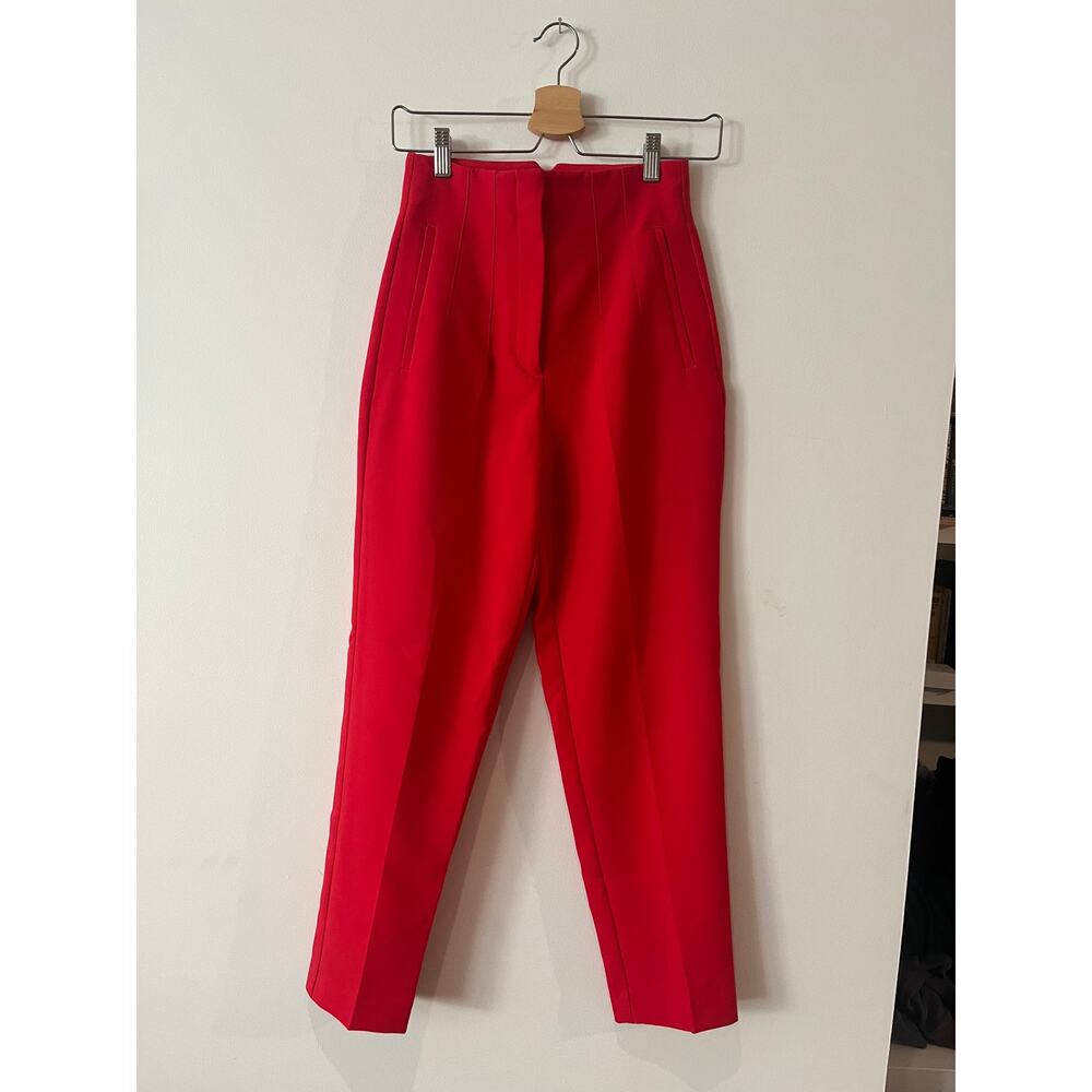 Zara - High Waisted Pants - Red - XS